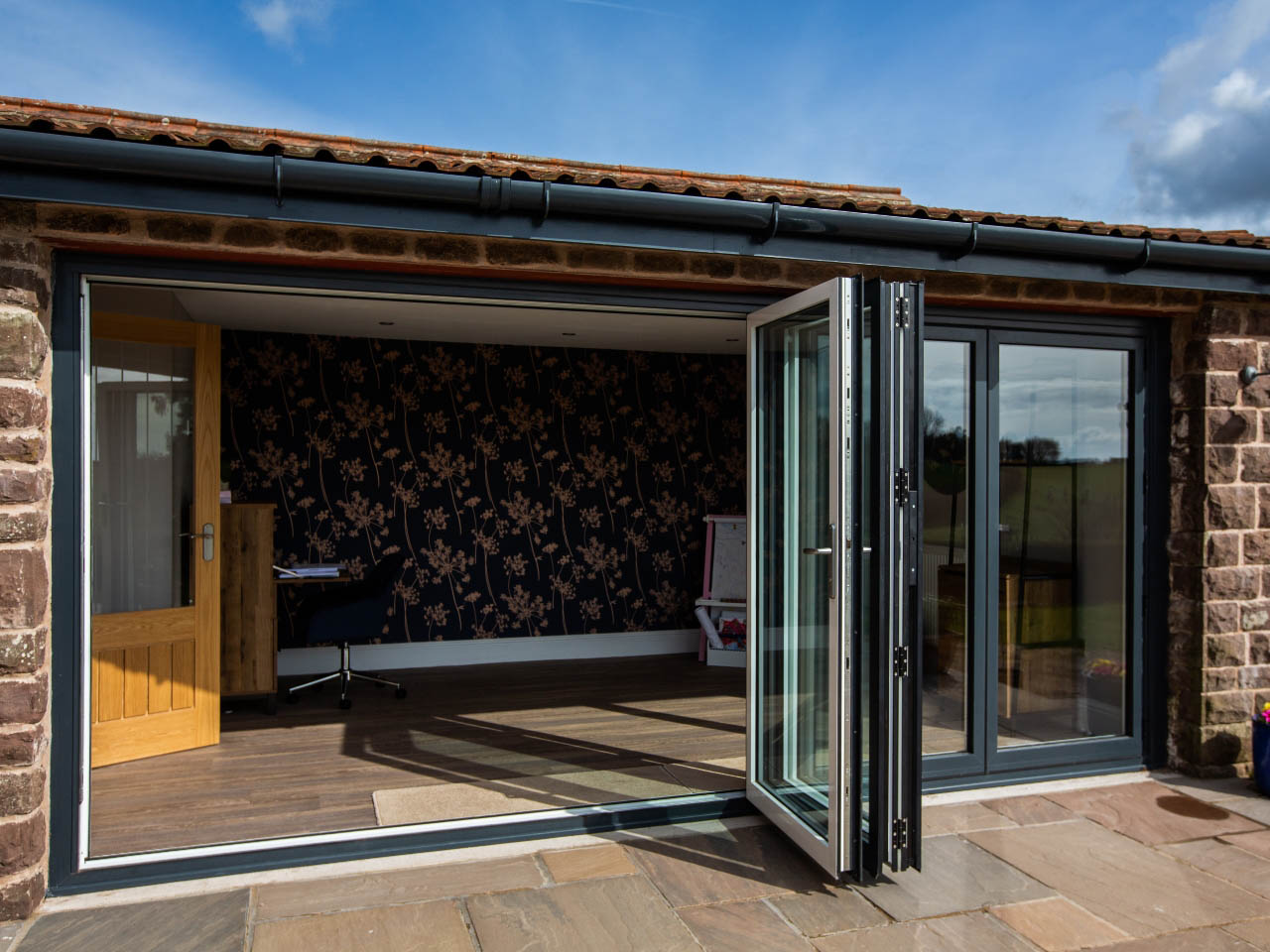 open bifolding doors