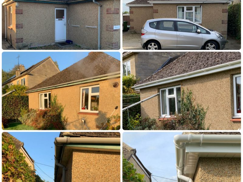 montage of several new windows and roofline installations