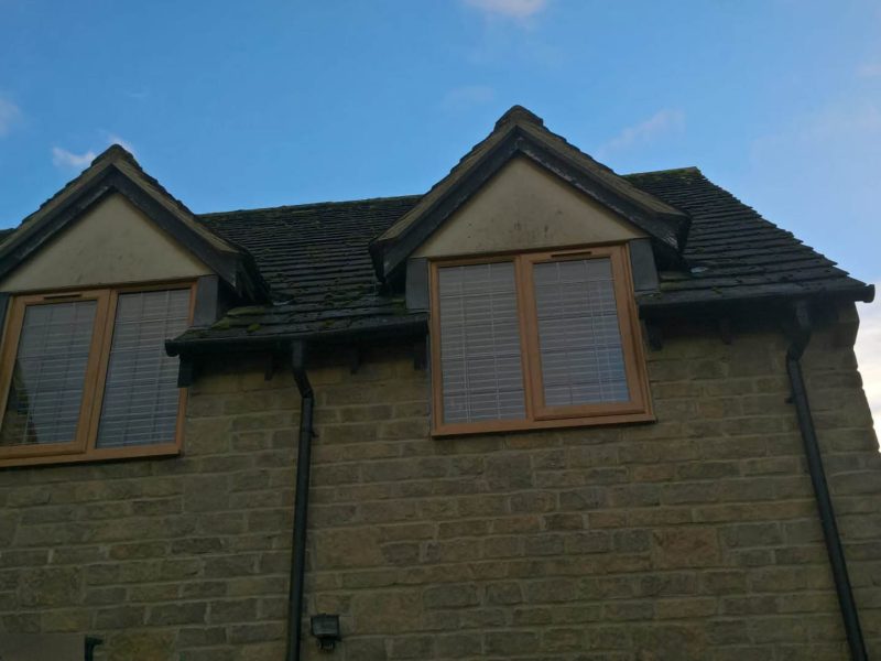 two wood effect upvc windows
