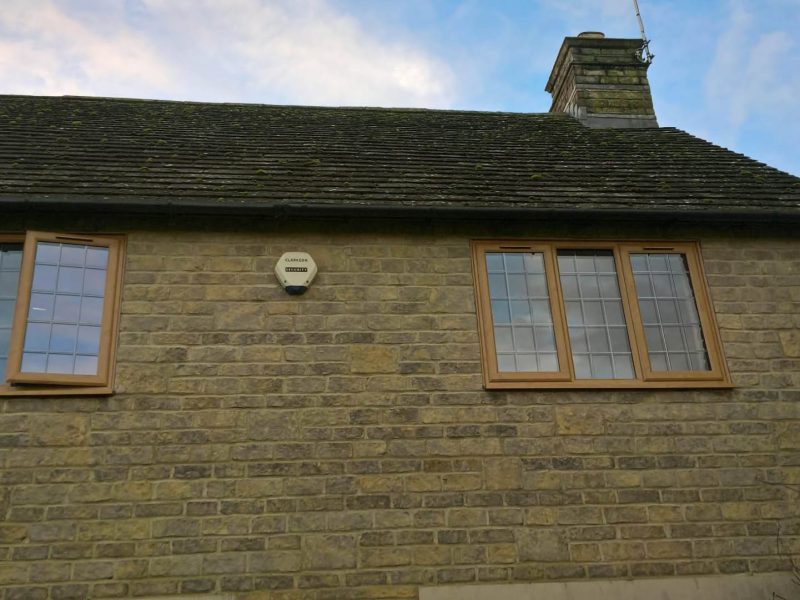 two wood effect upvc windows