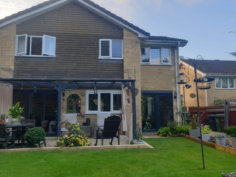 back garden with a veranda