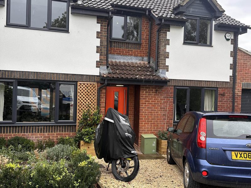 house with aluminium windows