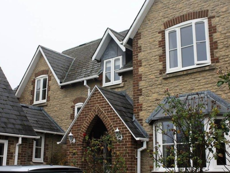 white casement and bay windows