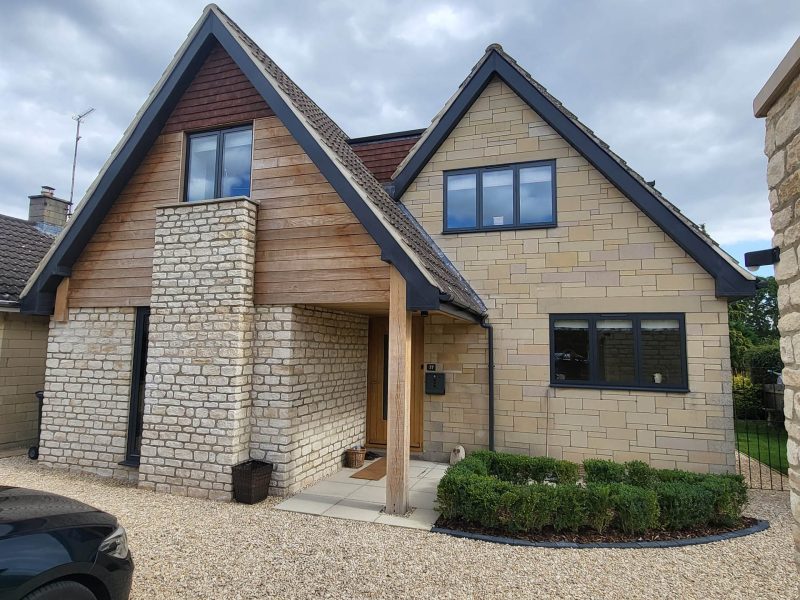 modern house with black windows