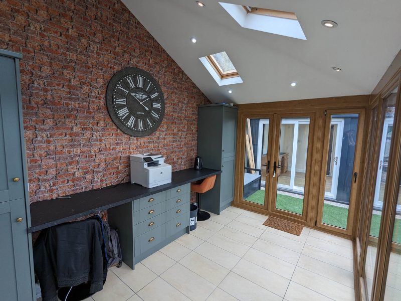 interior view of a solid roof extension