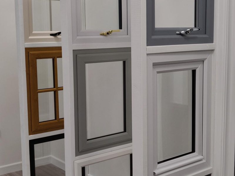 window samples in the showroom