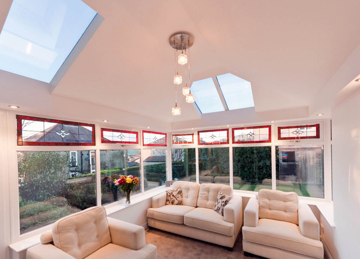 interior view of a tiled roof conservatory