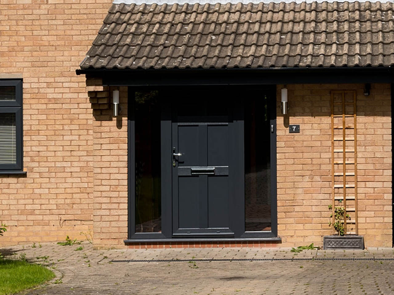classic black front door